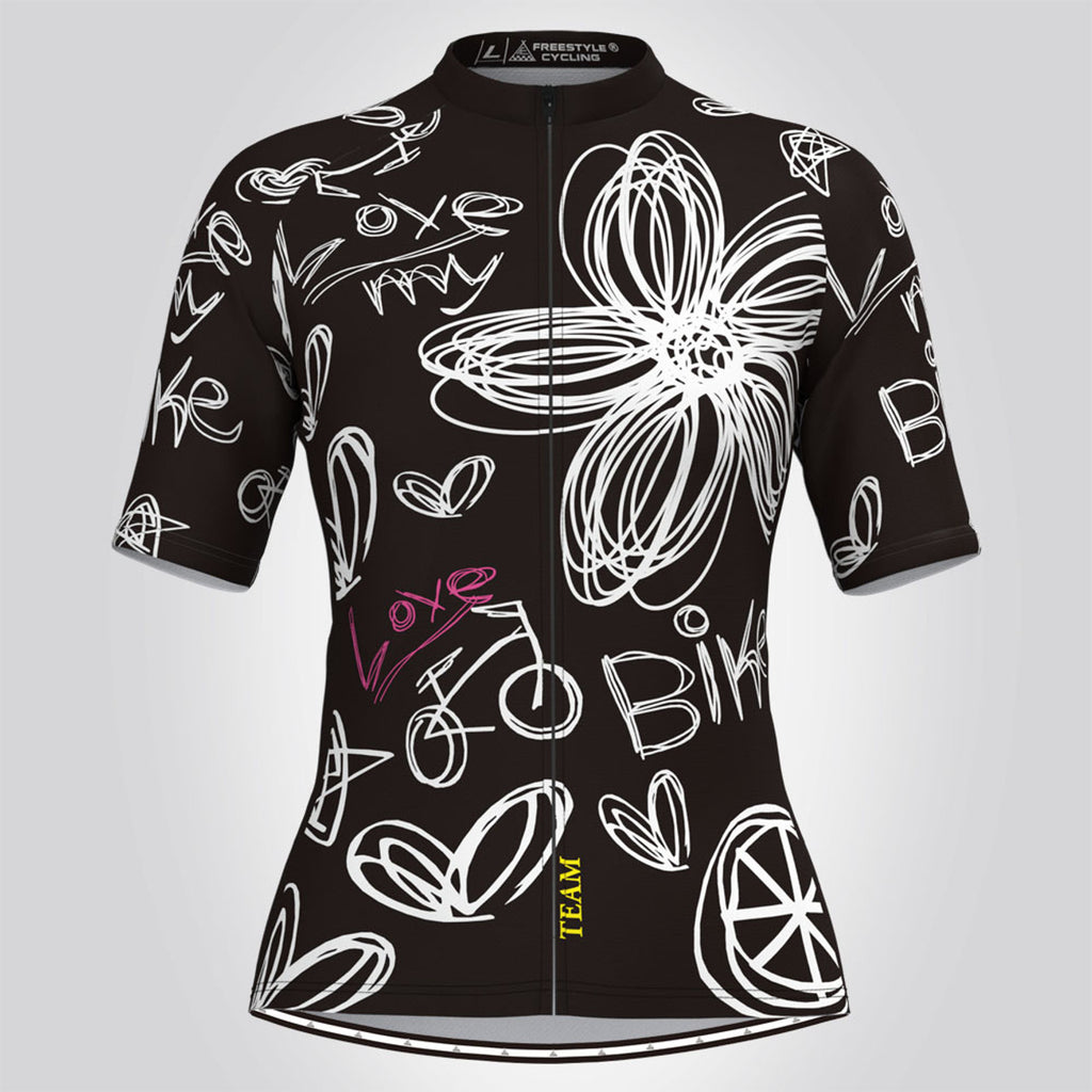 Arts love My Bike Cycling Short Sleeve Women Jersey