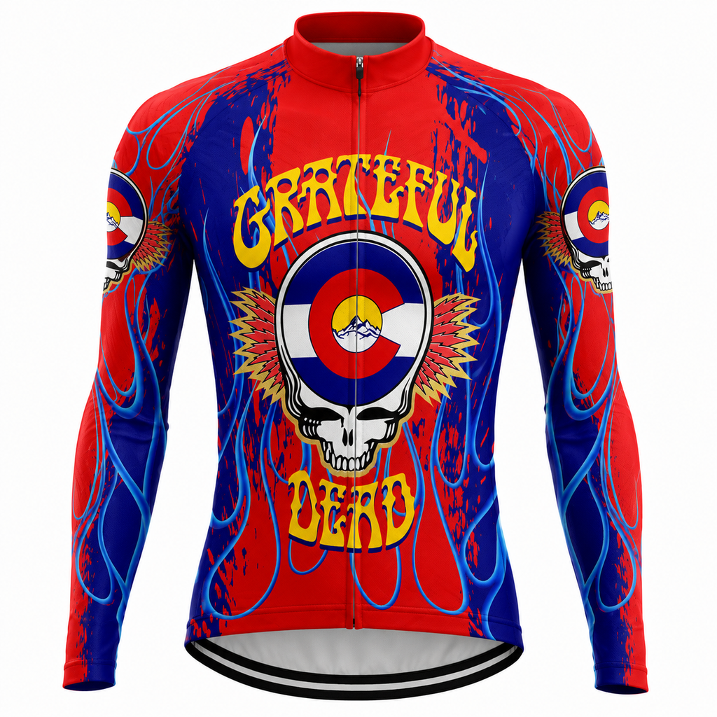 Customized Grateful Colorado Long Sleeve Cycling Jersey for Men and Women