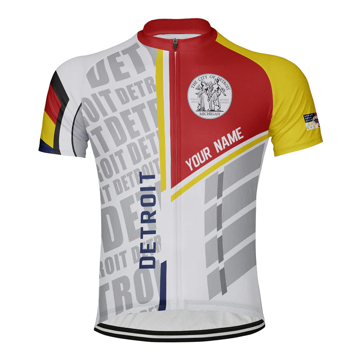 Customized Detroit Short Sleeve Cycling Jersey for Men