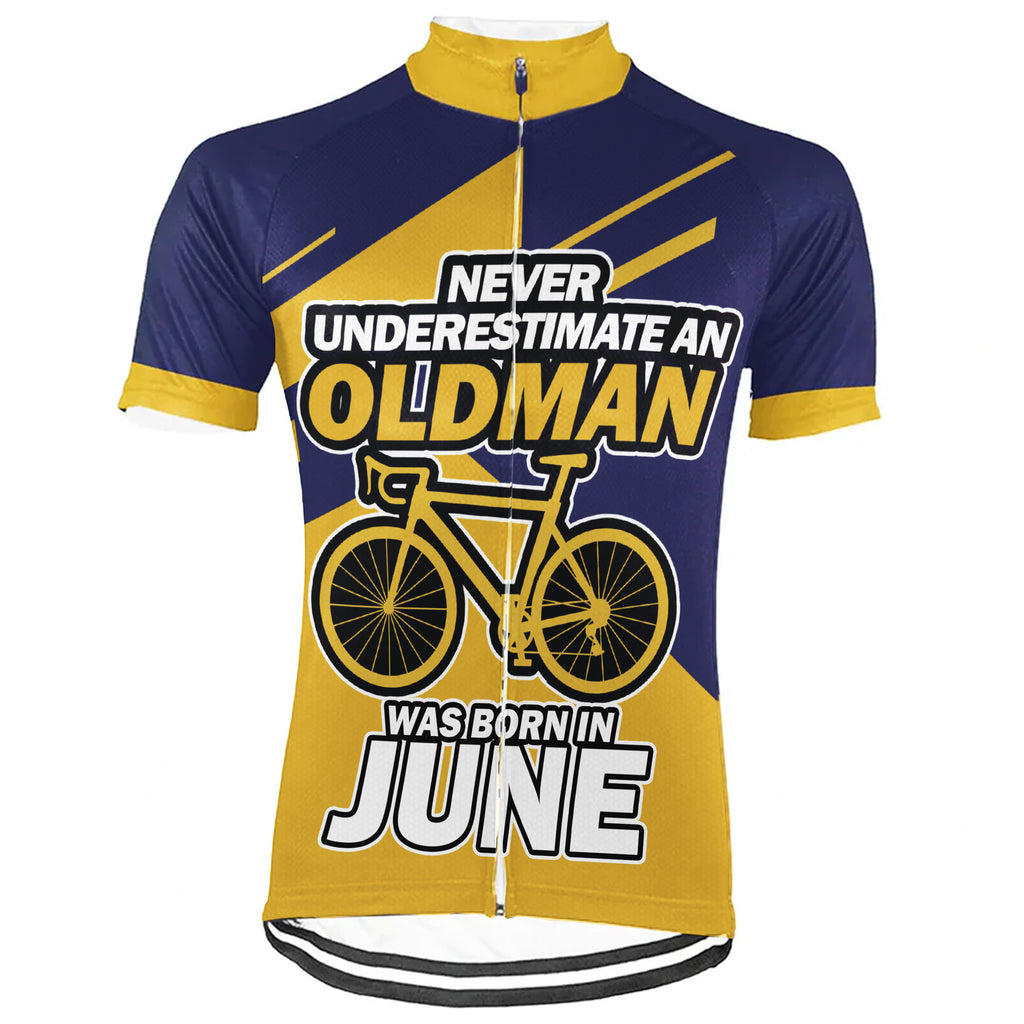 Customized Short Sleeve Cycling Jersey for Men- Never Underestimate An Old Man Birthday Gift Fathers Day Gift