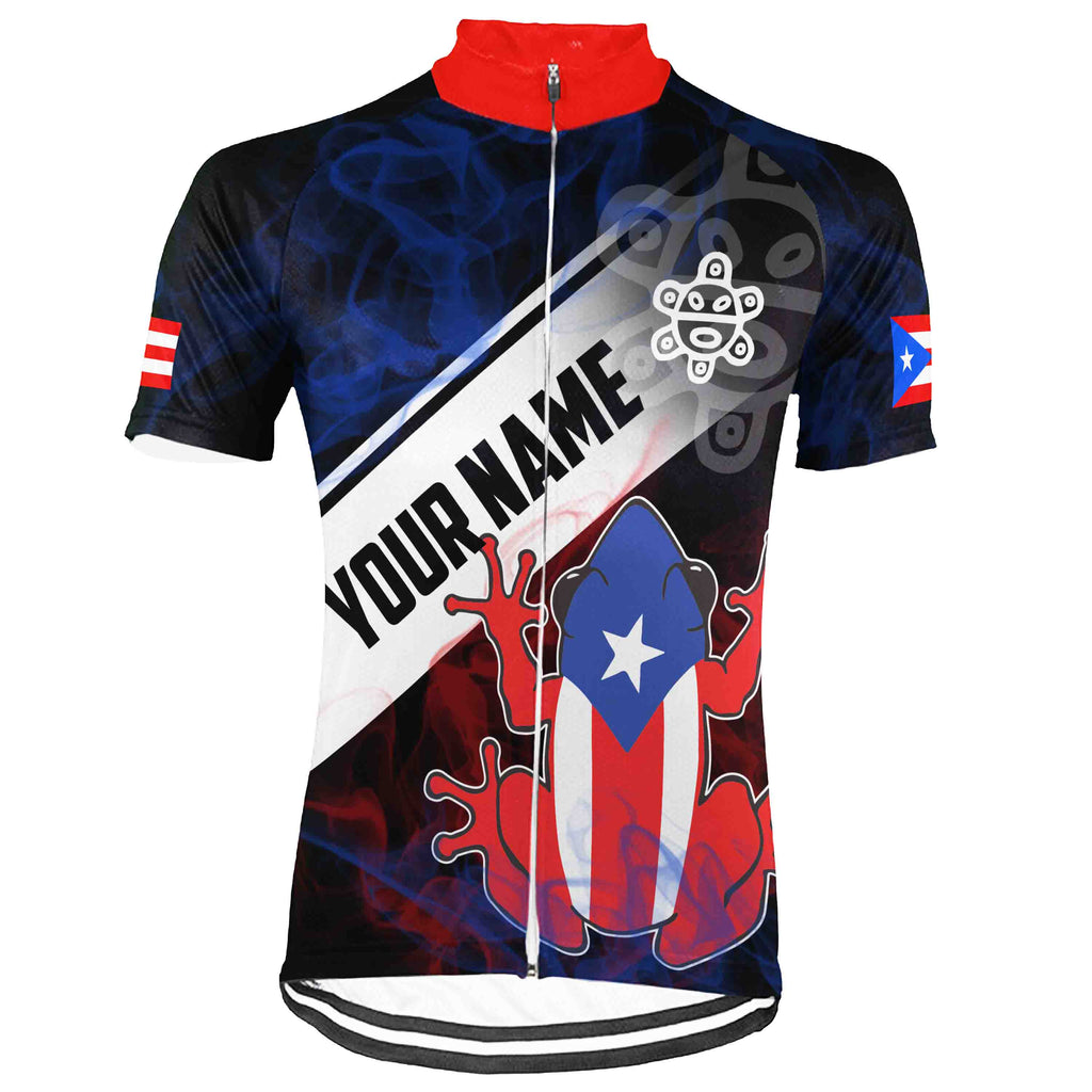 Personalized Puerto Rico Short Sleeve Cycling Jersey for Men
