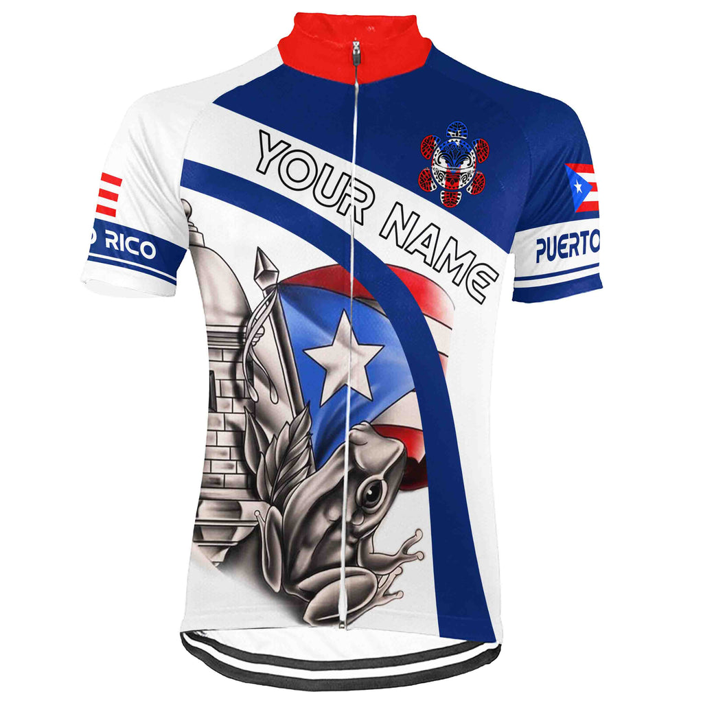Personalized Puerto Rico Short Sleeve Cycling Jersey for Men