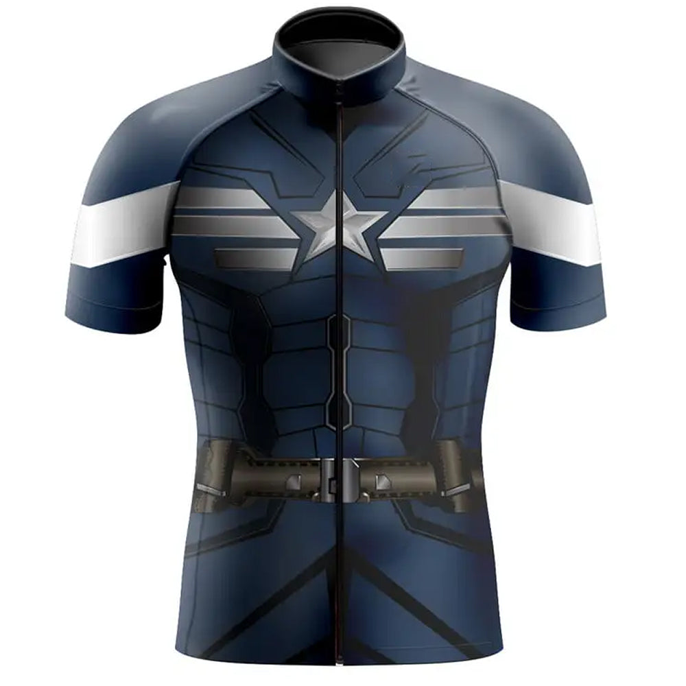 Customized Captain America Short Sleeve Cycling Jersey for Men
