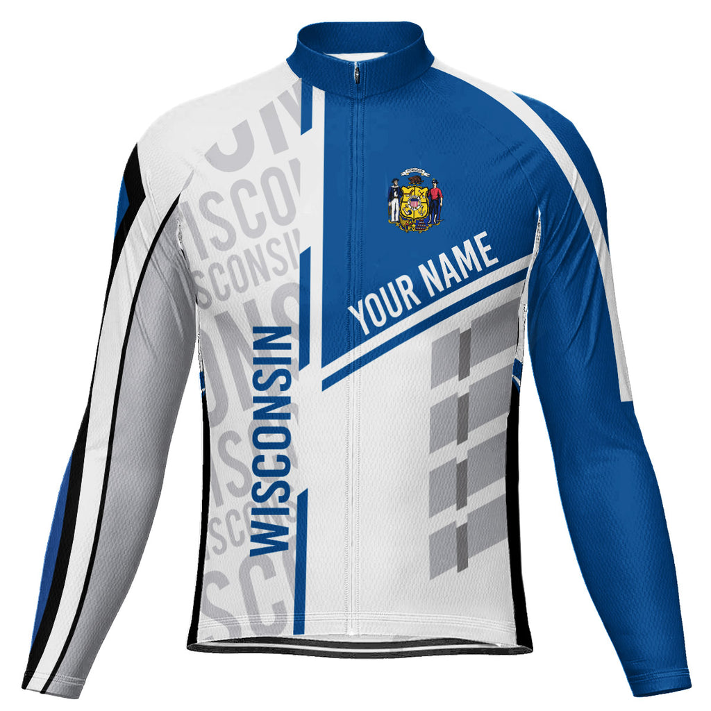 Customized Wisconsin Long Sleeve Cycling Jersey for Men