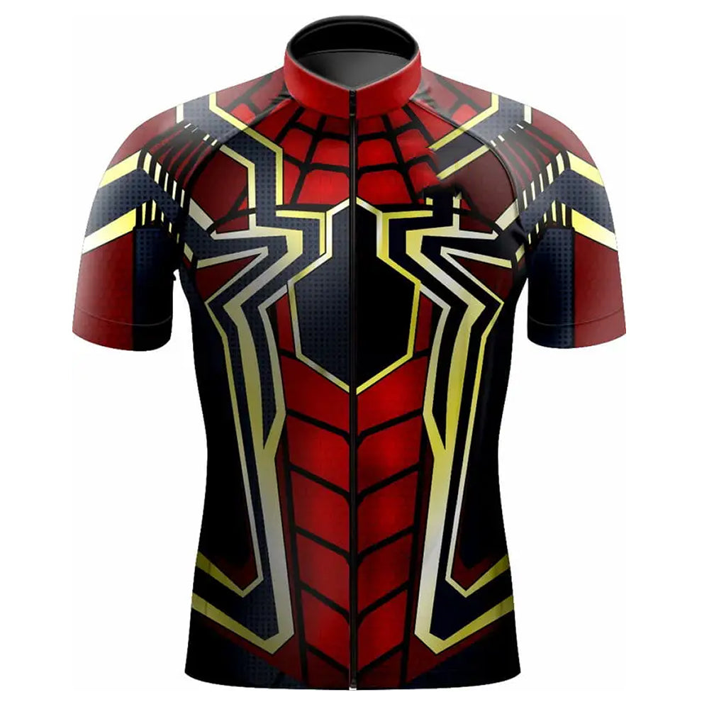 Customized Spider-Man Short Sleeve Cycling Jersey for Men