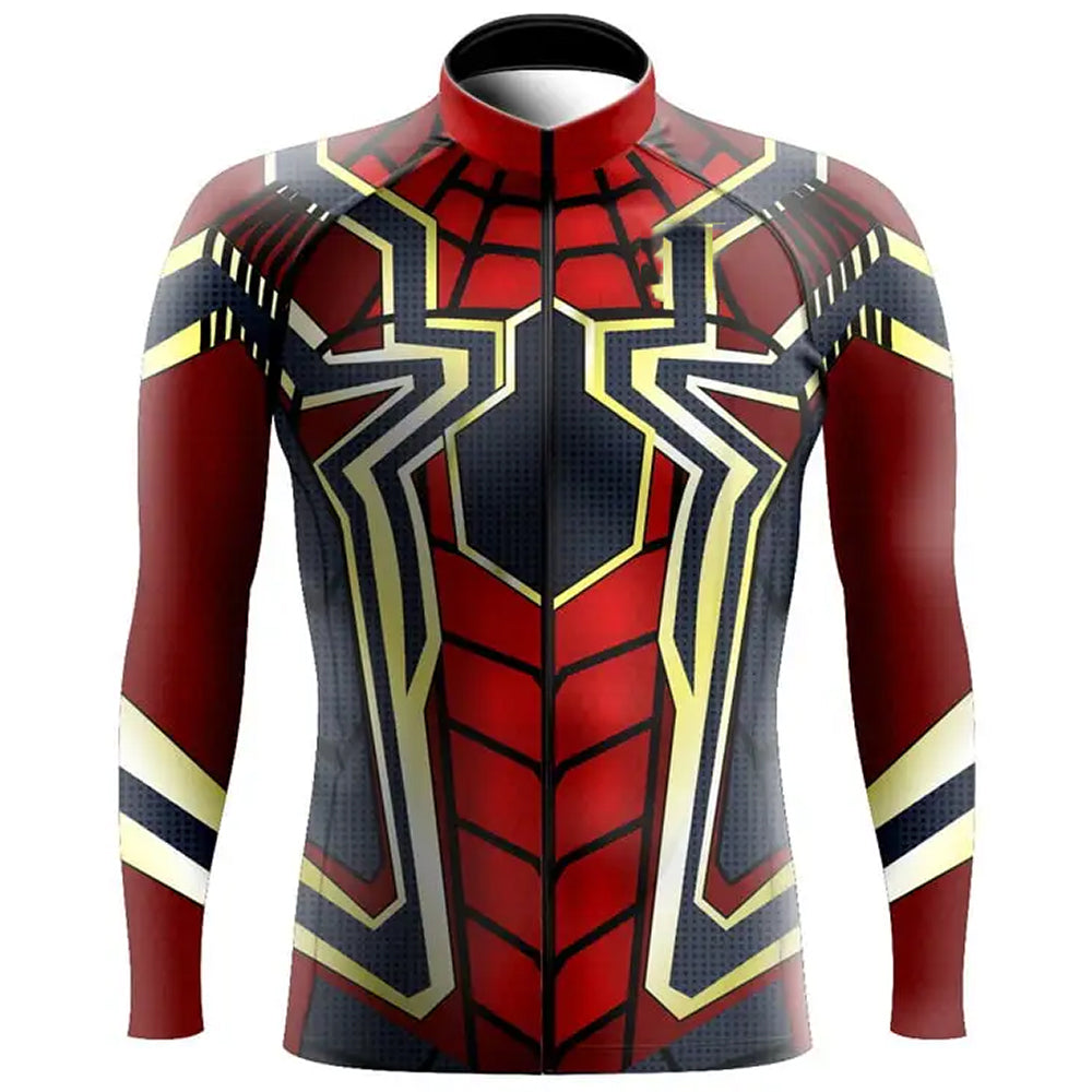 Customized Spider-Man Long Sleeve Cycling Jersey for Men