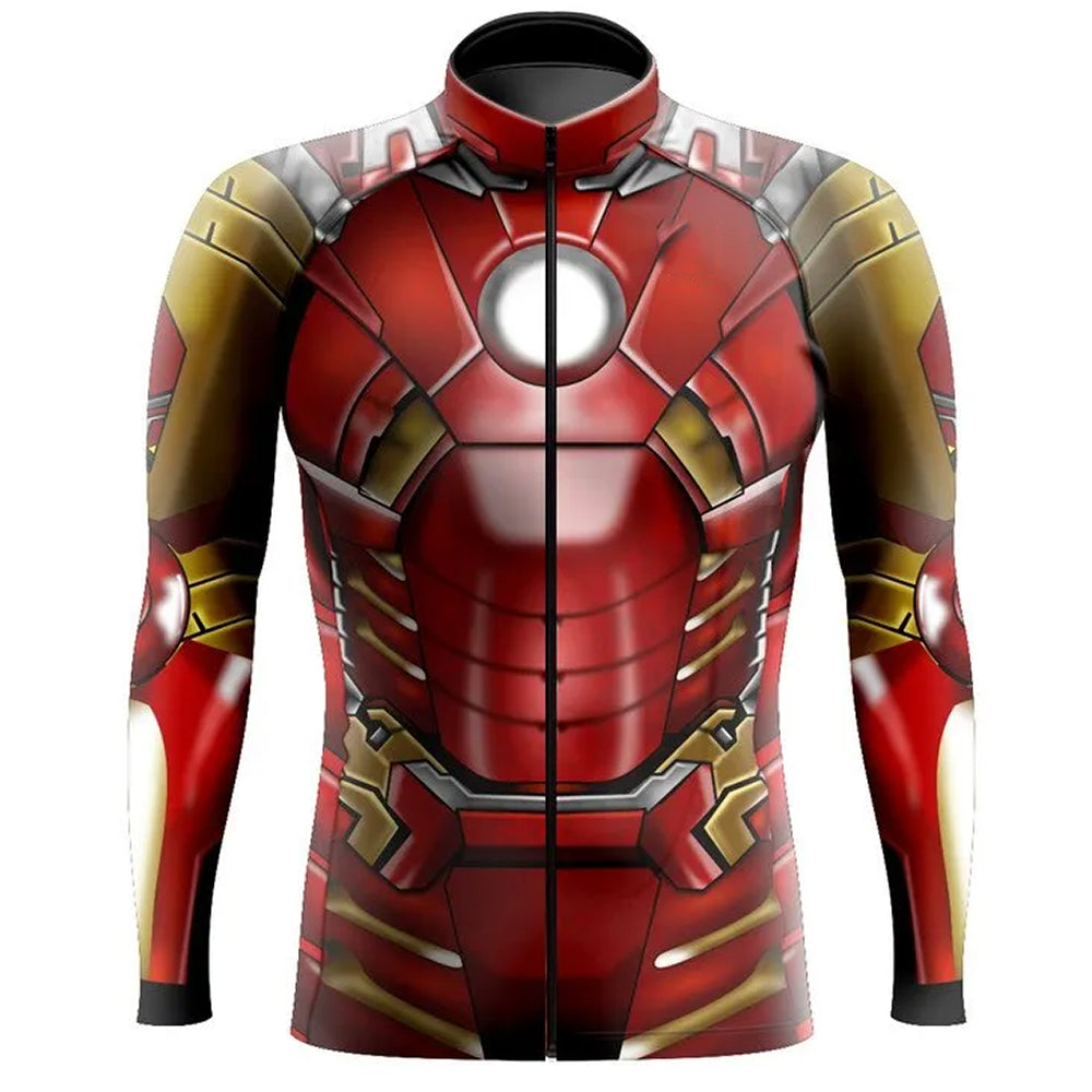 Customized Iron Man Long Sleeve Cycling Jersey for Men