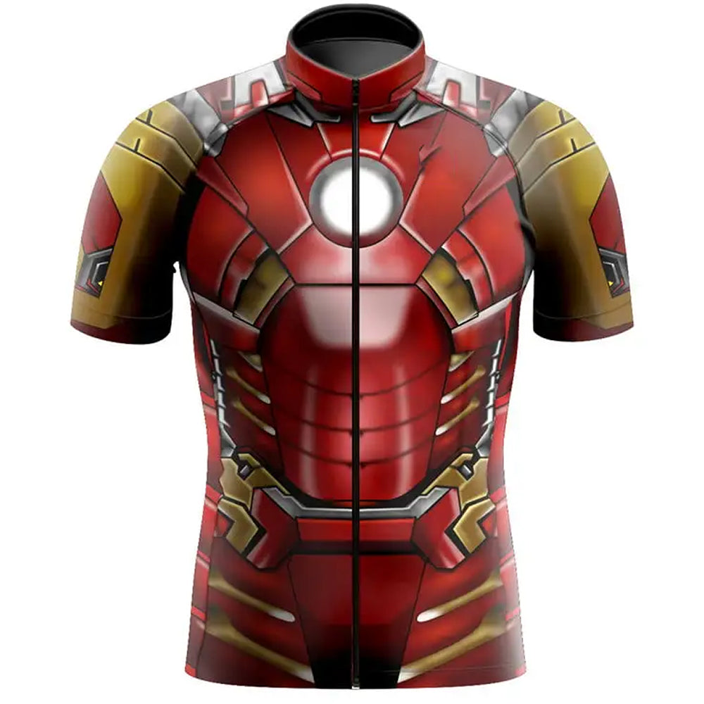 Customized Iron Man Short Sleeve Cycling Jersey for Men