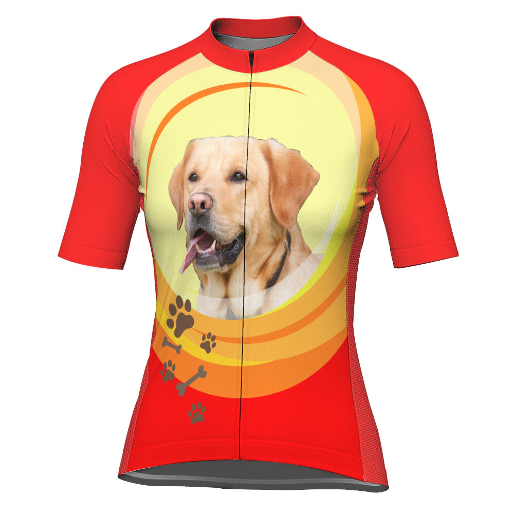 Customized Image Dog Short Sleeve Cycling Jersey for Women