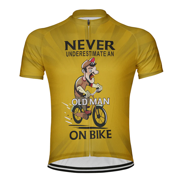 Customized Never Underestimate An Old Man On Bike Men's Cycling Jersey Short Sleeve