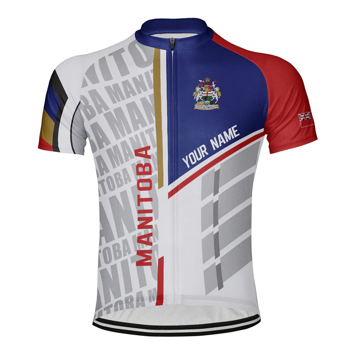 Customized Manitoba Short Sleeve Cycling Jersey for Men OS Cycling Store