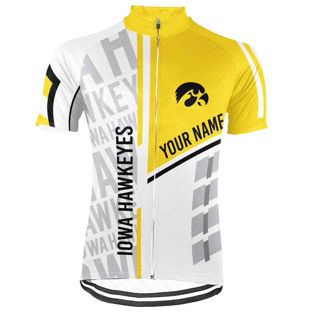 Customized Iowa Hawkeyes Short Sleeve Cycling Jersey for Men and Women