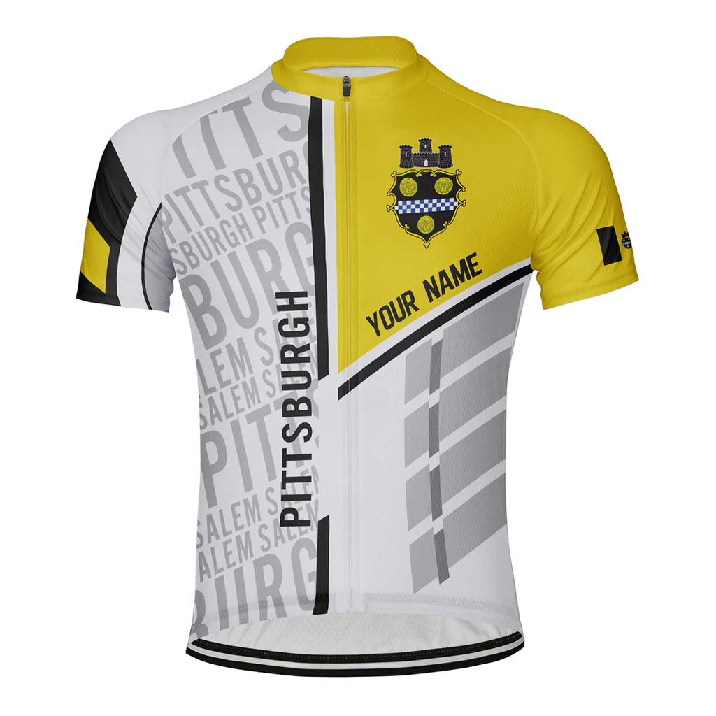 Customized Pittsburgh Short Sleeve Cycling Jersey for Men