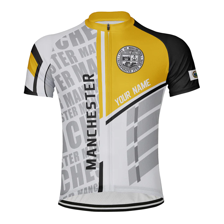 Customized Manchester (New Hampshire) Short Sleeve Cycling Jersey for Men