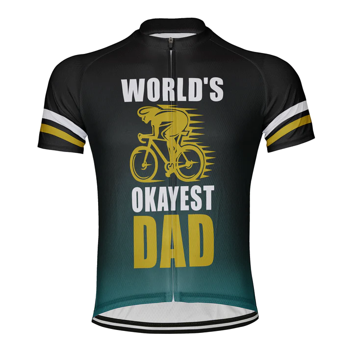Customized Okayest Super Dad Short Sleeve Cycling Jersey for Men