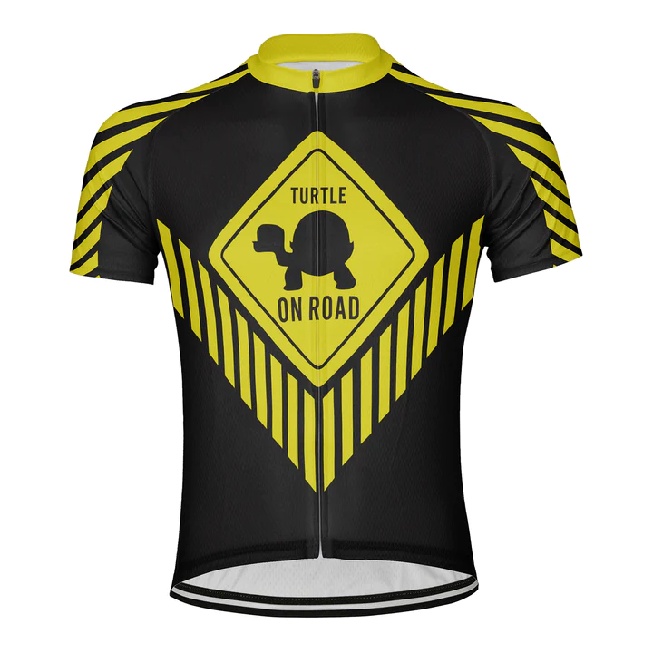 Customized Turtle On Road Short Sleeve Cycling Jersey for Men
