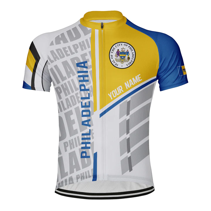 Customized Philadelphia Short Sleeve Cycling Jersey for Men