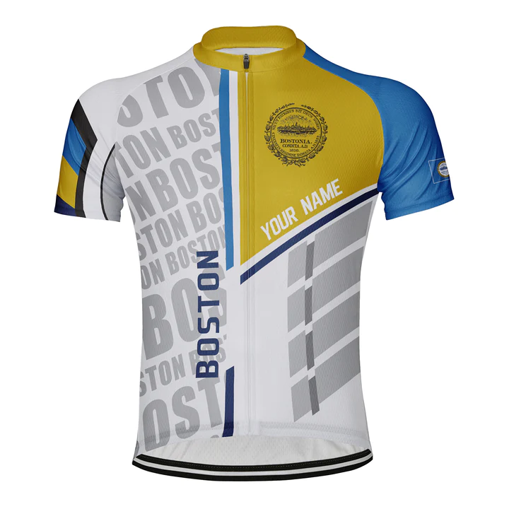 Customized Boston Short Sleeve Cycling Jersey for Men