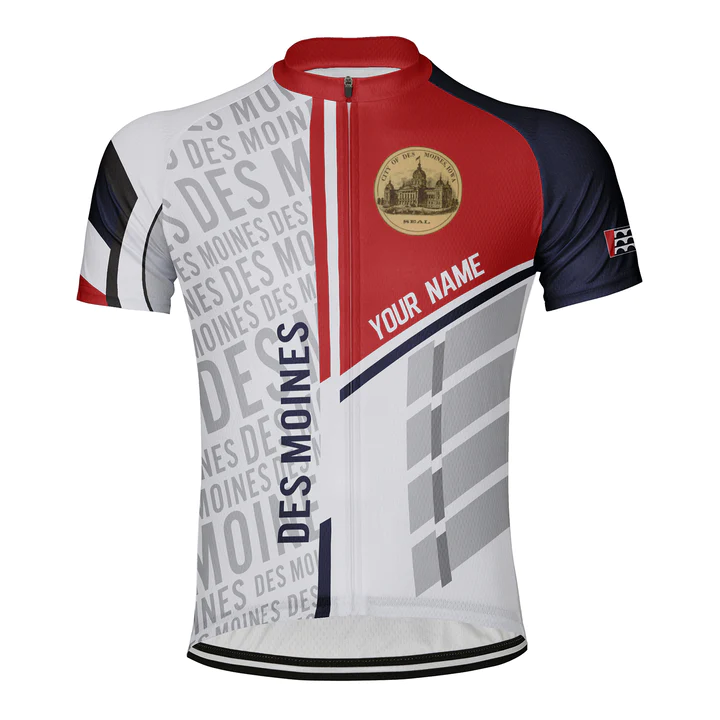 Customized Des Moines Short Sleeve Cycling Jersey for Men