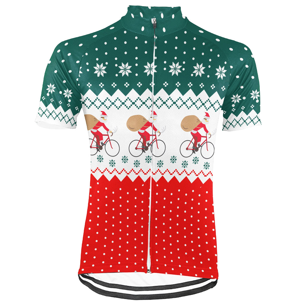 Christmas Collection-Customized Christmas Short Sleeve Cycling Jersey For Men