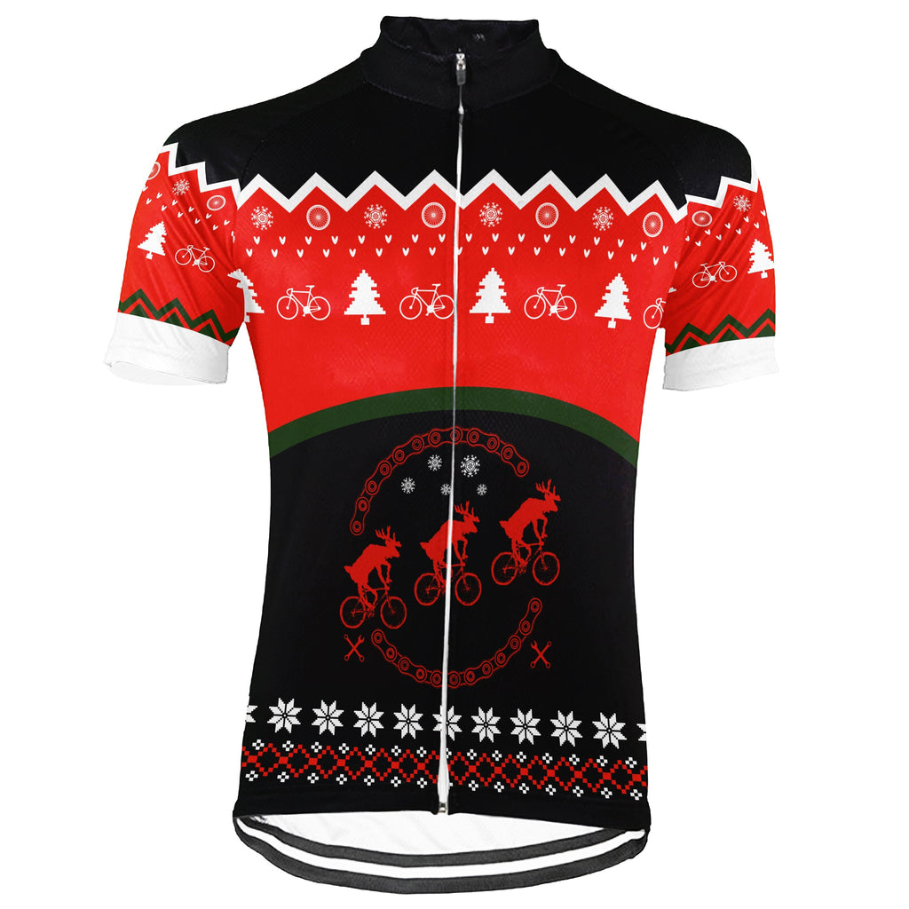 Christmas Collection-Customized Christmas Short Sleeve Cycling Jersey For Men