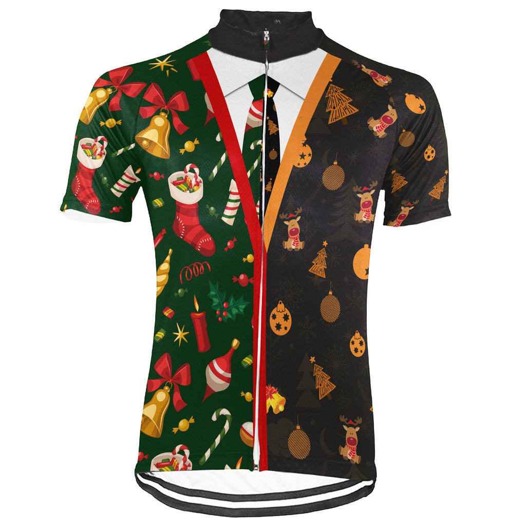 Christmas Collection-Customized Christmas Short Sleeve Cycling Jersey For Men