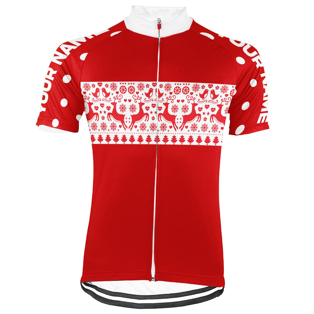 Christmas Collection-Customized Christmas Short Sleeve Cycling Jersey For Men