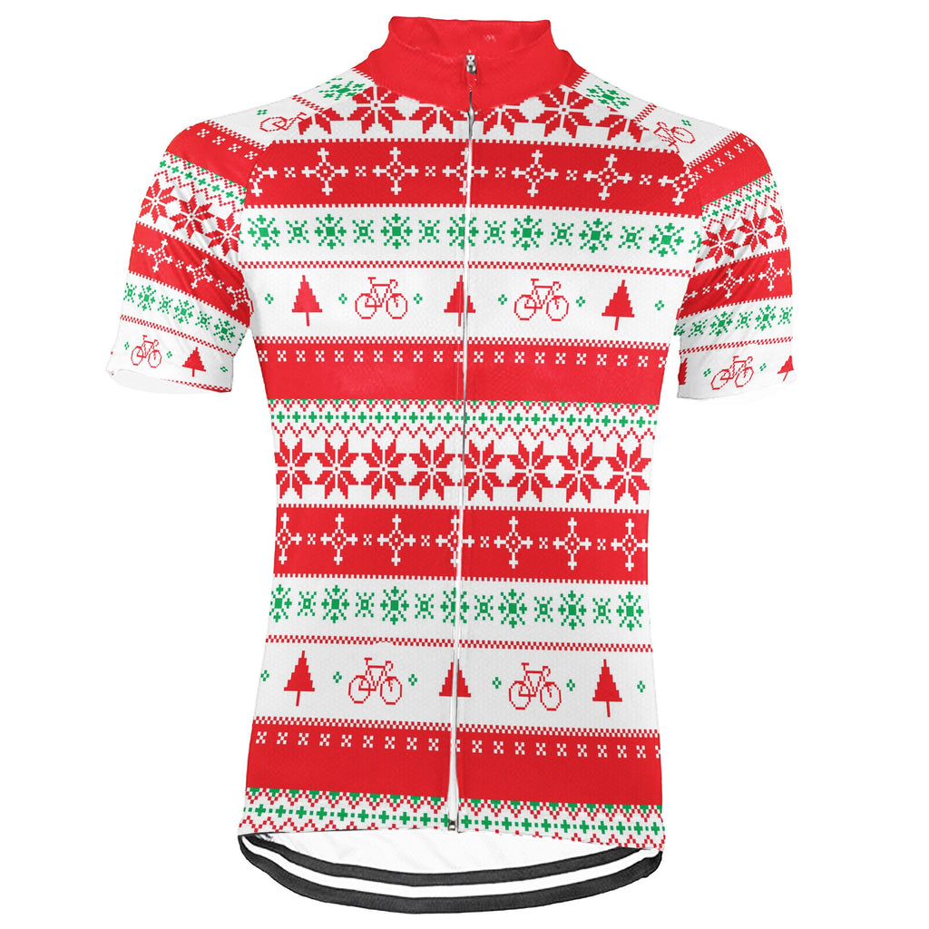 Christmas Collection-Customized Christmas Short Sleeve Cycling Jersey For Men