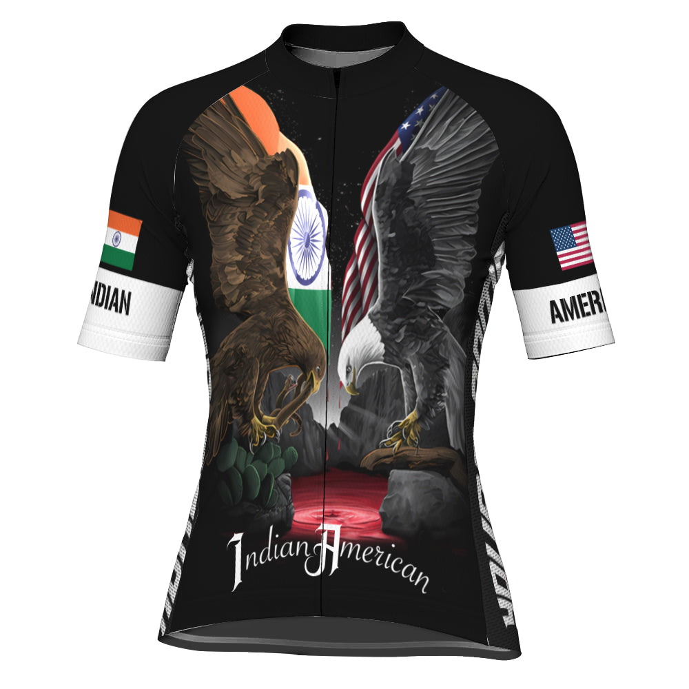 Customized Filipino American Short Sleeve Cycling Jersey For Women