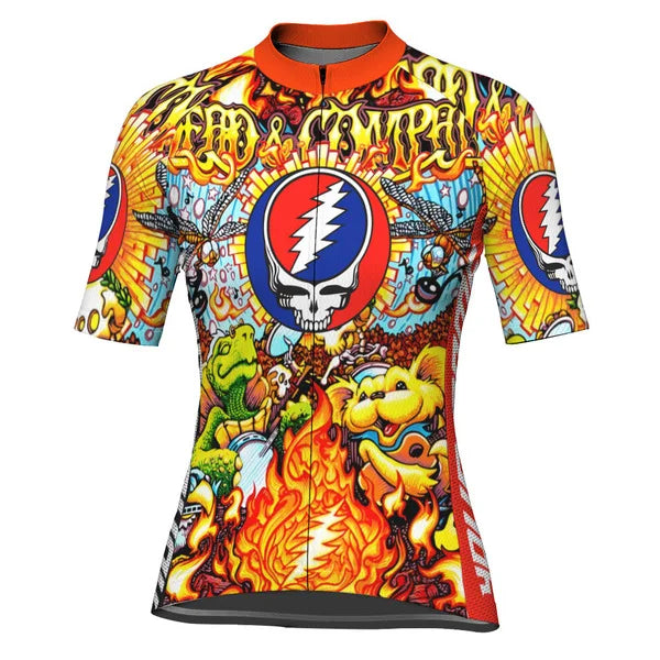 Customized Grateful Dead Skull Cycling Jersey For Women