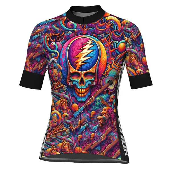 Customized Grateful Dead Skull Cycling Jersey For Women