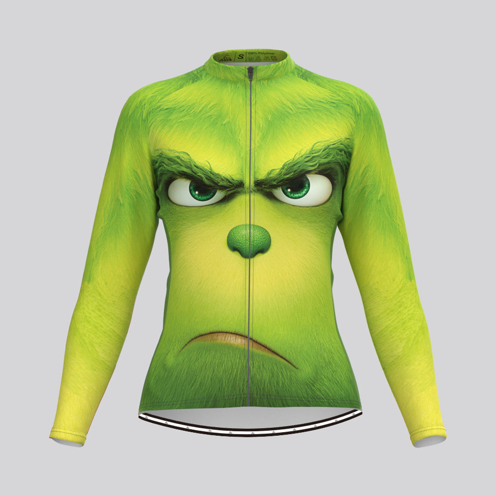 The Grinch Face Cycling Long Sleeve Women Jersey