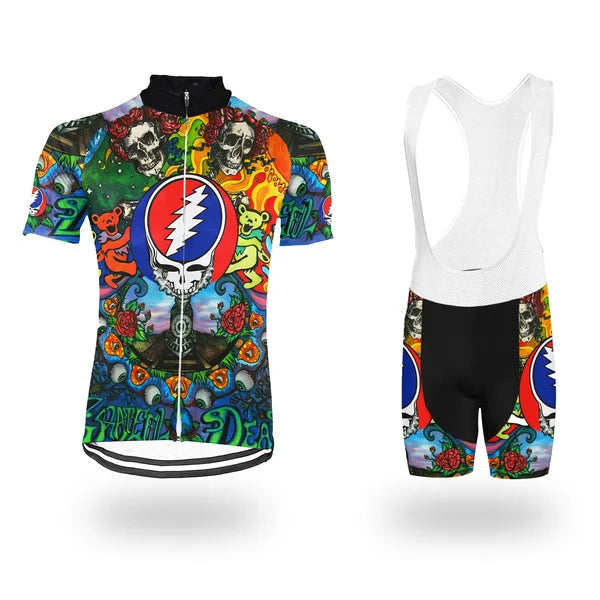 Personalized Grateful Dead Skull Cycling Jersey SET For Men