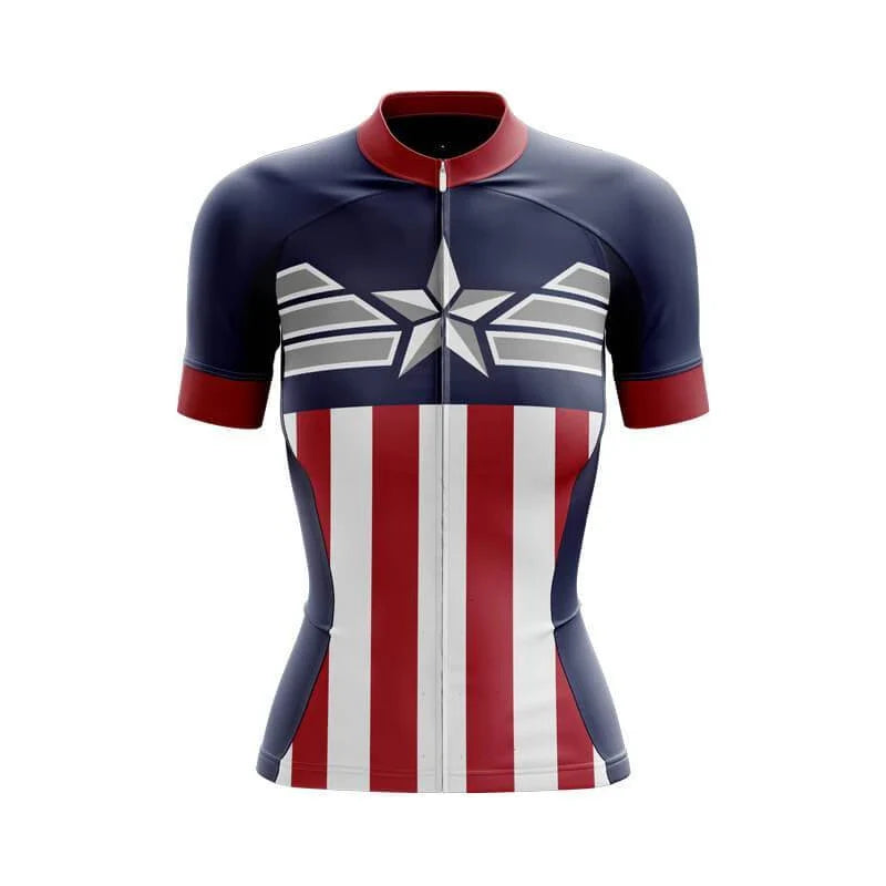 Customized America Women Short Sleeve Cycling Jersey For Women