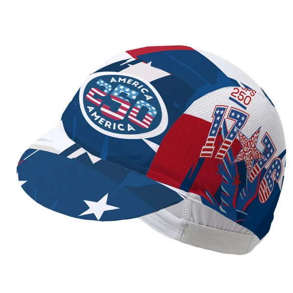 America 250 Cycling Cap – Patriotic USA Bike Hat 1776–2026 | One Size