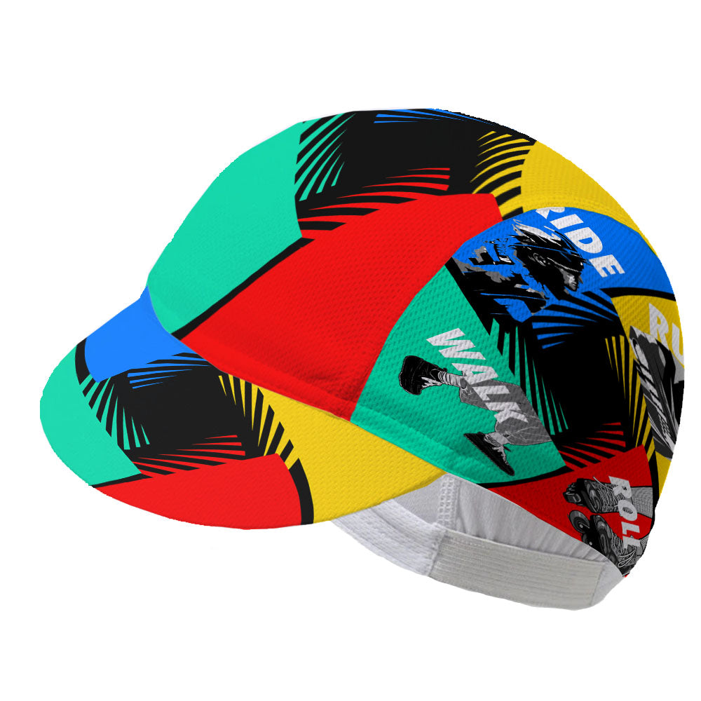 Finish The Ride Color Block Cycling Cap Sports Hats