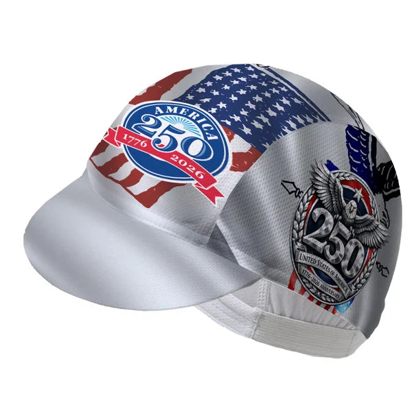 America 250 Cycling Cap – Patriotic USA Bike Hat 1776–2026 | One Size