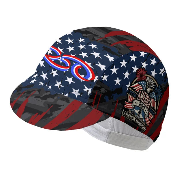 America 250 Cycling Cap – Patriotic USA Bike Hat 1776–2026 | One Size