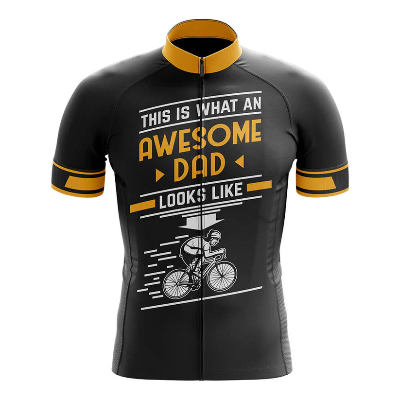 Customized Awesome Dad Cycling Jersey Short Sleeve