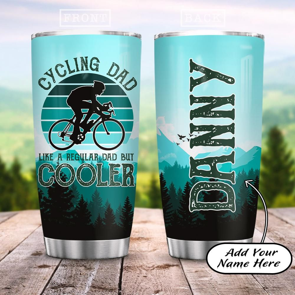 Custom Name Cycling Dad Tumbler