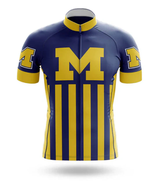 Customized University of Michigan Short Sleeve Cycling Jersey For Men And Women