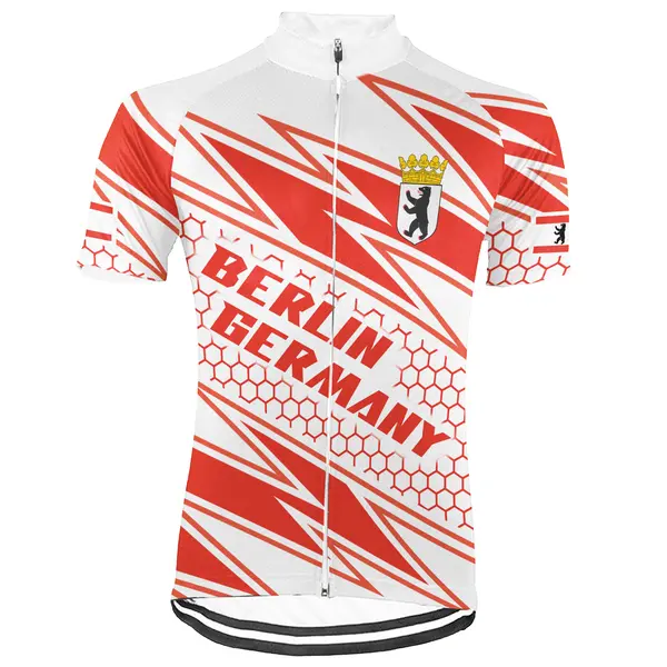 Customized Berlin Winter Thermal Fleece Short Sleeve Cycling Jersey for Men