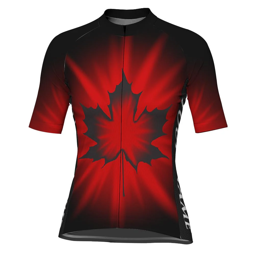 Customized Canada Short Sleeve Cycling Jersey for Women(CAD)