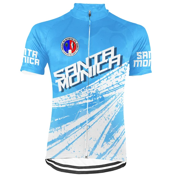 Customized Santa Monica Short Sleeve Cycling Jersey For Men And Women