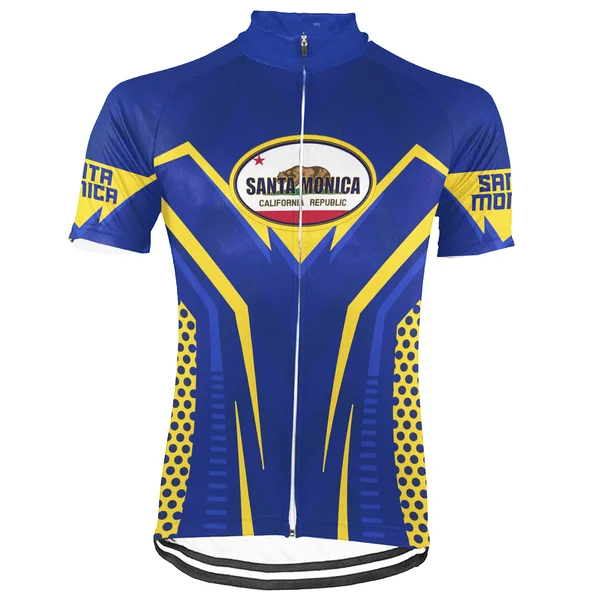 Customized Santa Monica Short Sleeve Cycling Jersey For Men And Women