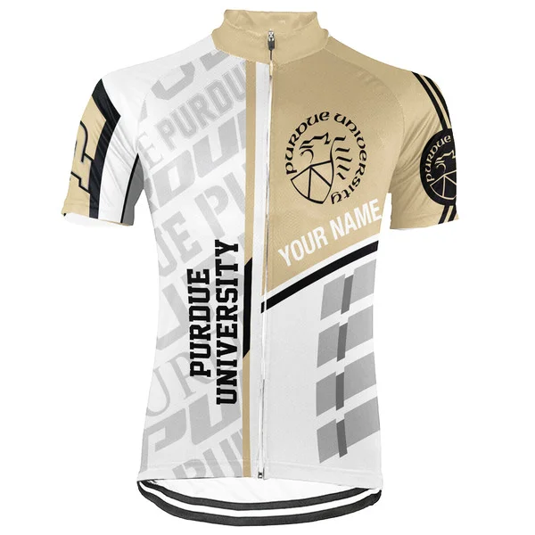 Customized Purdue University Short Sleeve Cycling Jersey For Men And Women