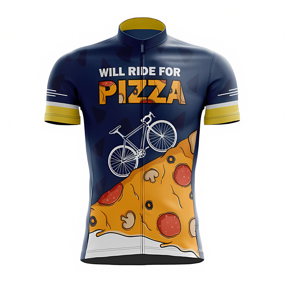 Customized Pizza Short Sleeve Cycling Jersey For Men And Women