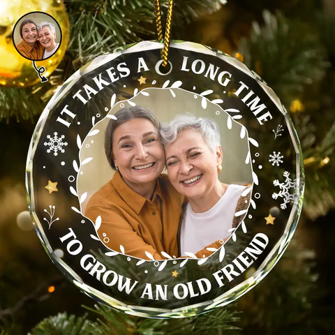 Custom Photo Memorial Always & Forever In My Heart - Personalized Circle Glass Ornament