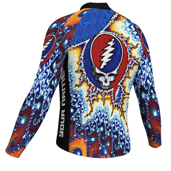 Customized Grateful Dead Long Sleeve Cycling Jersey For Men