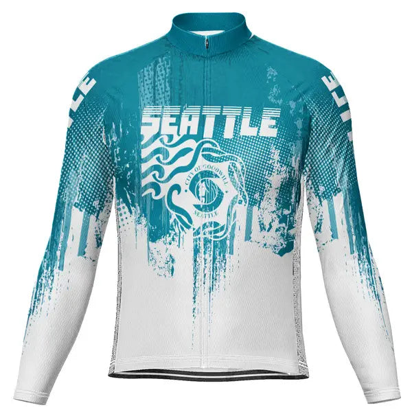 Customized Seattle Long Sleeve Cycling Jersey for Men